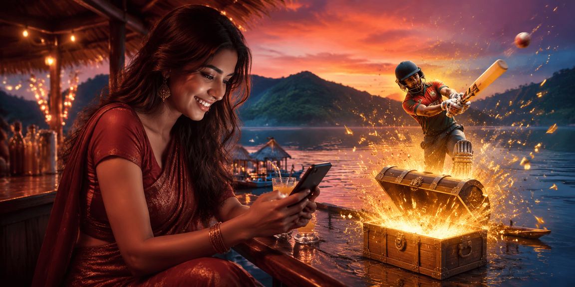 রাঙামাটির প্রাকৃতিক পরিবেশে ক্রিকেট বেটিং উপভোগ করছেন দুজন খেলোয়াড়